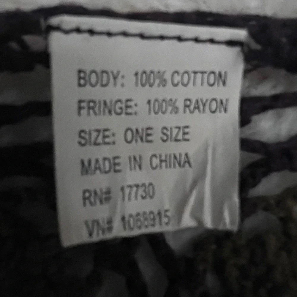 Boho Crochet Triangle Fringe Shawl Wrap‎ Earhtones Cottagecore Victorian Granny